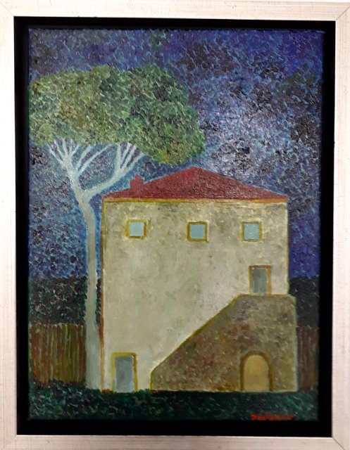 Toscaans familiehuis.jpg - Toscaans familiehuis, olieverf op doek, 30x40cm